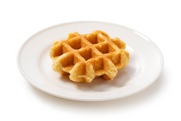Waffle placed on a white background