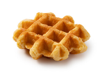 Waffle placed on a white background