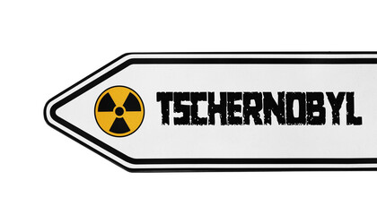 Obraz premium Tschernobyl Wegweiser
