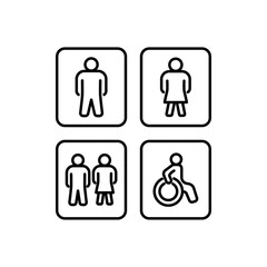 restroom symbol, toilet icon, design trendy
