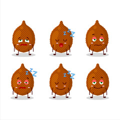 Cartoon character of salak with sleepy expression