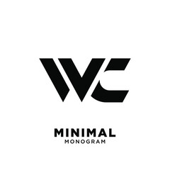 WC LETTER LOGO ICON DESIGN