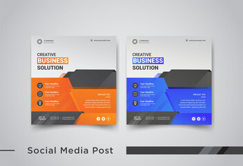 Business solution social media post templates design
