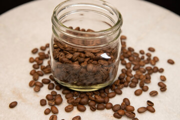 coffee beans in a jar