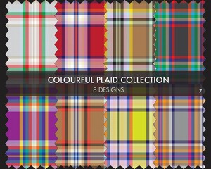 Colourful Plaid textured Seamless Pattern Collection