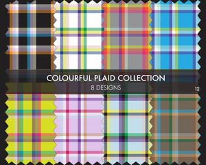 Colourful Plaid textured Seamless Pattern Collection