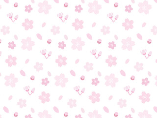 桜　サクラの花　シームレスパターン