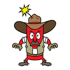 Cartoon Western Sheriff Dynamite Character