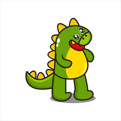 cute dinosaur mascot vector design eps 10