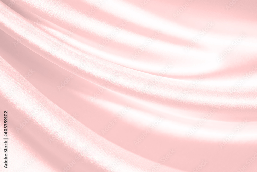 Wall mural pink silk satin background. soft wavy folds on the fabric. wedding, anniversary, valentine, love, te