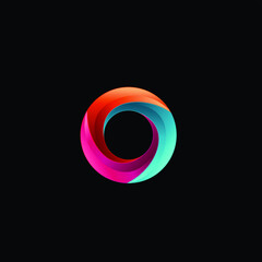 3d circle logo vector