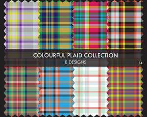 Colourful Plaid textured Seamless Pattern Collection