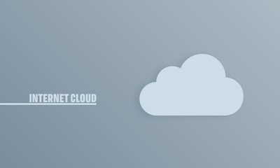 Modern design Cloud computing. Paper style online storage symbol.