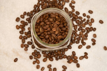 coffee beans in a cup
