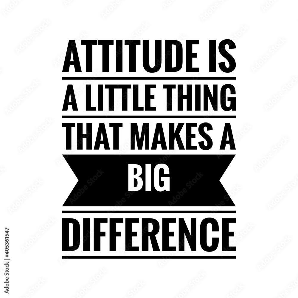 Wall mural ''Attitude is a little thing that makes a big difference'' Lettering