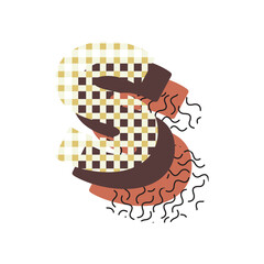 Decorative memphis pattern initial letter vector design.