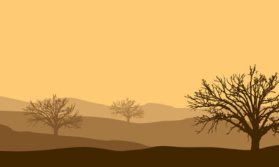 Naklejka na ściany i meble Beautiful scenery desert at warm afternoon. Vector illustration