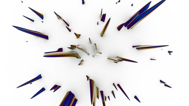 Ferromagnetic liquid. Resonance of colored splashes on a white background.