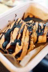 Quesadillas with filling and balsamic sauce