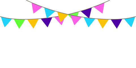 Holiday flags, great design for any purposes. Holiday flags for celebration decoration design. Stock image. EPS 10.