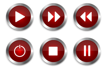 Play button icon vector illustration. Symbol, sign. Web design. Stream interface. Live button. Stock image. EPS 10.