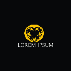 Logo template jewelry, diamond, golden, fashion, luxury, stylish, crystal, brand, branding, company, corporate, identity, logotype. Clean, modern and elegant style design