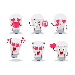 Led cartoon character with love cute emoticon