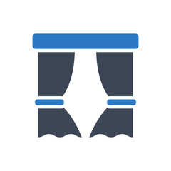 Curtain window icon vector graphic illustration