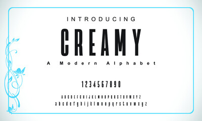 Creamy font. Elegant alphabet letters font and number. Classic Copper Lettering Minimal Fashion Designs. Typography fonts regular uppercase and lowercase. vector illustration