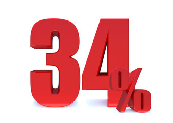 34 Percent off 3d Sign on White Background, Special Offer 34% Discount Tag, Sale Up to 34 Percent Off,big offer, Sale, Special Offer Label, Sticker, Tag, Banner, Advertising, offer Icon