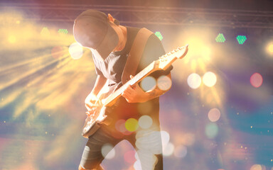 Rock star on the main stage music festival.