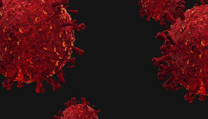 covid-19 Coronavirus red virus cell 3d-illustration