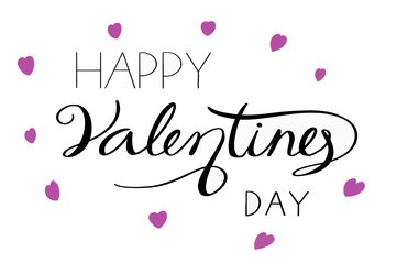 Pink red heart white isolated background wallpaper frame banner poster vector decoration ornament font lettering calligraphy happy valentine 14 fourteen february romantic together.This illustration