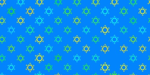 Light blue, yellow vector template with flu signs.