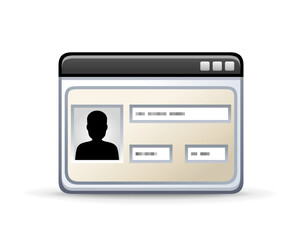 Login form icon. Account user to identity. Sign in authentification with username and password fields. Log screen on website. Professional vector icon.