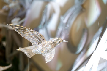 Decorative birds glass hanging decoration in wedding or festive decor