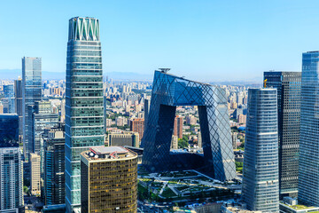 Modern city skyline and buildings in Beijing,China.