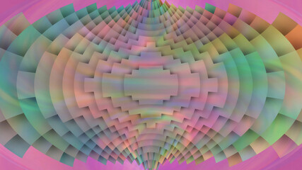 Fototapeta premium Abstract pink iridescent voxel background.