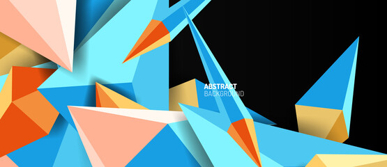 3d low poly abstract shape background vector illustration
