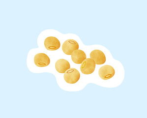 免疫力を高める食材／糖質制限／水彩フチあり／大豆