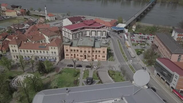 An aerial view of the Brcko district, Bosnia and Herzegovina