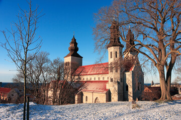 View of the Visby cathedral located in the Swedish province of Gotland.