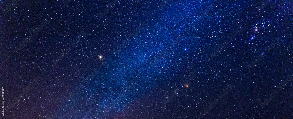 Wall mural milky way galaxy with star and noise blue background,abstract milky way galaxy with stars for backgr