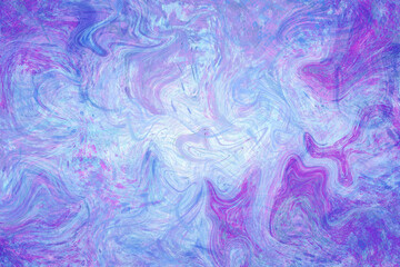 Violet blue agate multicolored digital texture. Smooth marbling abstraction for wedding card. Digital suminagashi template. Pastel color liquid paint surface decoration for textile or stationery