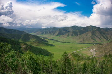 Altai landscape with clouds