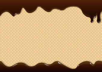 チョコレート　アイス　ワッフル　バレンタイン　フレーム　とける