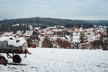 Winterliches Laubach Stadtansicht 