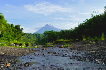 Landscape view of Merapi volcano