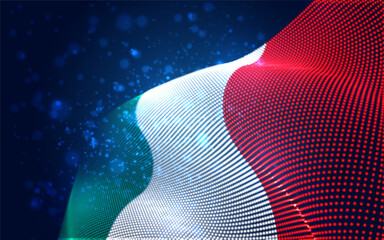 Vector bright glowing country flag of abstract dots. Italy © coffeemill
