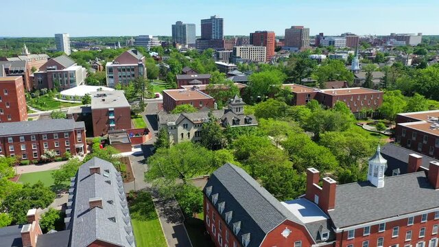 View of Rutgers University Campus and Downtown New Brunswick, NJ Skyline